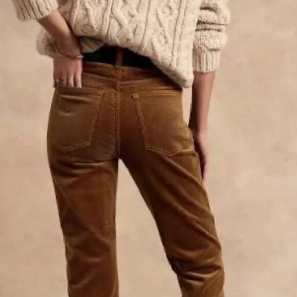 Banana Republic Premium Denim High Rise Straight Ankle Corduroy Pants Size 31L - Picture 2 of 13